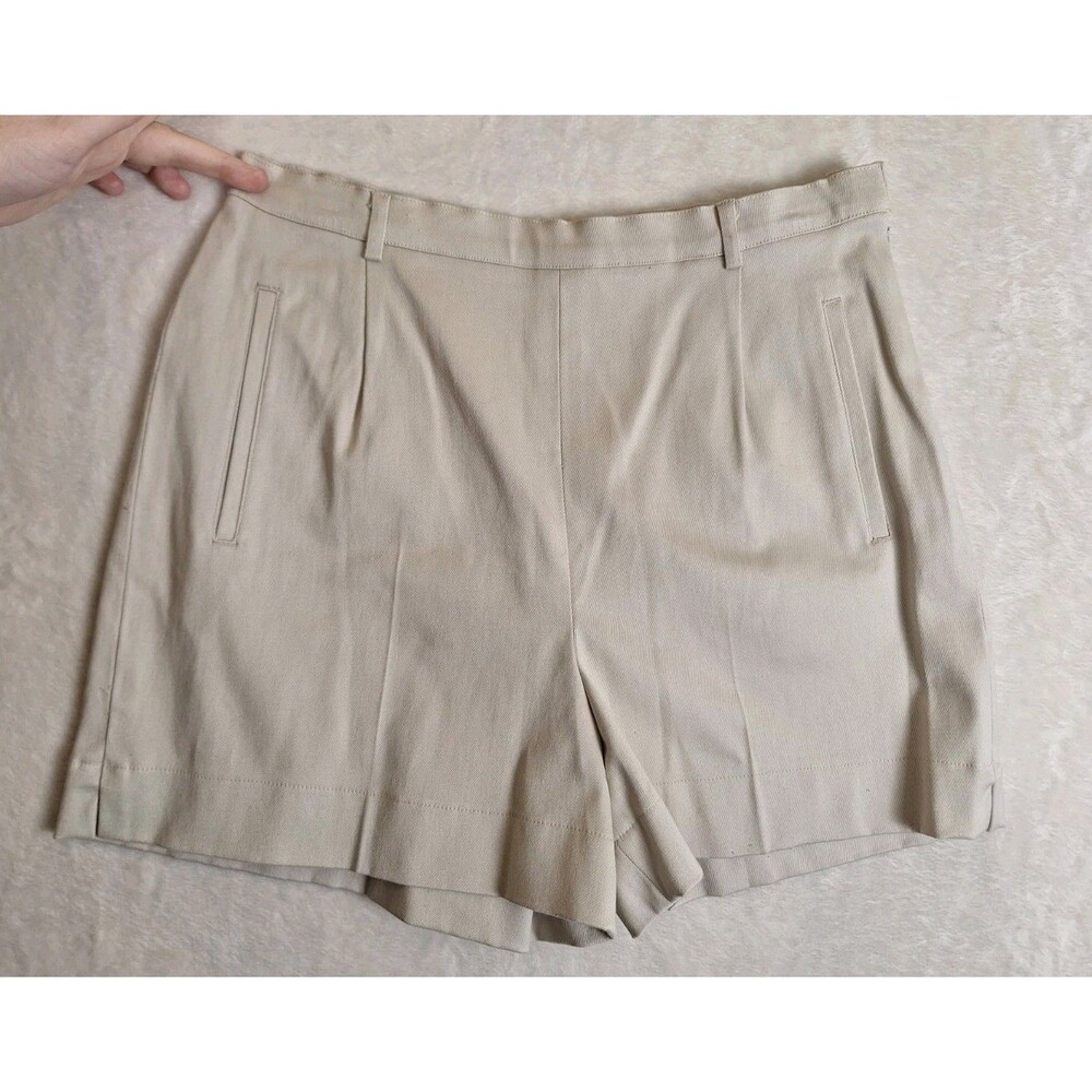 Vintage &Trousers Women's 12 High Waist Pleated Trouser Shorts 30x4 Cotton USA
